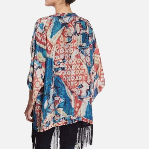 Figue Nomad Silk Patterned Fringe Kimono - Picture 2 of 9